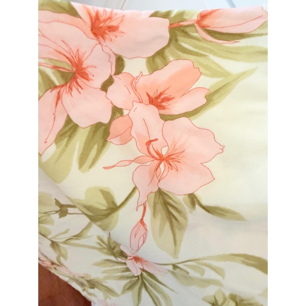 Hilo Hattie Hawaiian Original Floral Midi Dress Pink Hibiscus Tropical Large Y2K - Picture 9 of 9